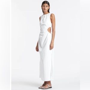 SIR the label Ilkin Tie Dress in white. SIR size 2. Equivalent to US size 6. NWT